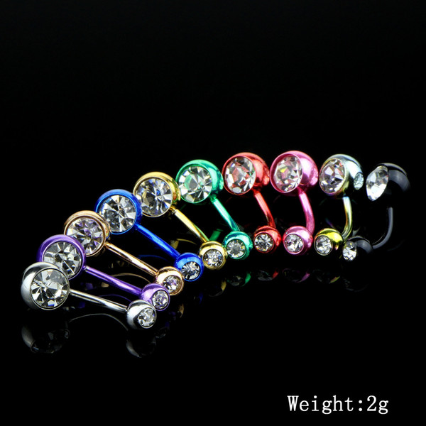 Colorful Steel Belly Button Rings Navel Piercing Lip Tongue Nose Ear Piercings Silver Belly Piercings Woman Sexy Body Jewelry Set