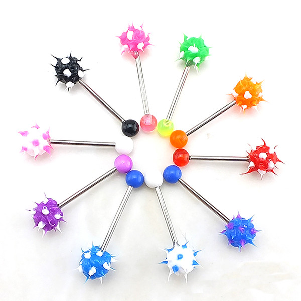 Mix Sales Classic Nipple Rings 316L Stainless Steel Bars Acrylic Ball Breast Body Piercing Jewelry Wholesale