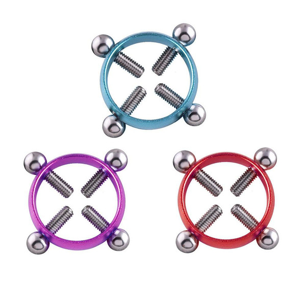 Sexy Nipple Rings 316L Stainless Steel Round Fake Breast Ring Screw-shaped colorful Fun Body Piercing Jewelry Wholesale