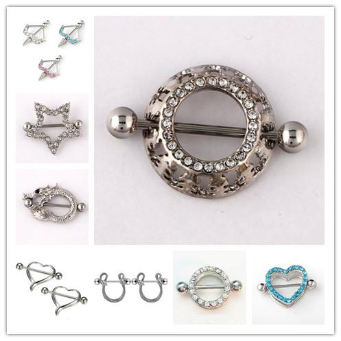 Mix 10styles Rhinestone Body Piercing Navel Belly Button Ring heart arrow snake 316L allergic Medical C024