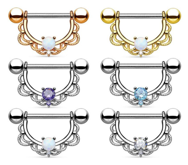 1 pcs Rhinestone Nipple Piercing Fashion Body Shield Piercing Rings Body Jewelry for Women Girls