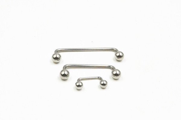 50PCS 14GX30/22/10mm Titanium Nipple BarBells Ring Ear Barbells Body Piercing