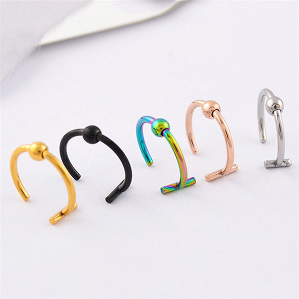 40pcs Stainless Steel Ear Clip Openning C-shaped Lip Ring Multicolor Ear Expansion Fashion Multi-use Body Piercing Jewelry