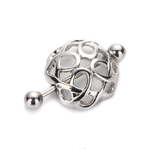 Simple Hollow Nipple Shields Covers Rings Ball Barbells 316L Surgical Stainless Steel Piercing Nipple Clips Chains on Sale