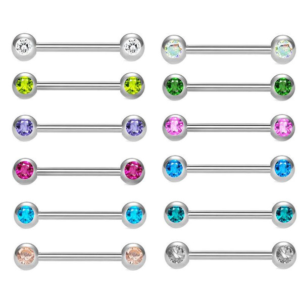 12pcs Body Piercing Vibrating Tongue Breast Nail Barbell Ring Jewelry