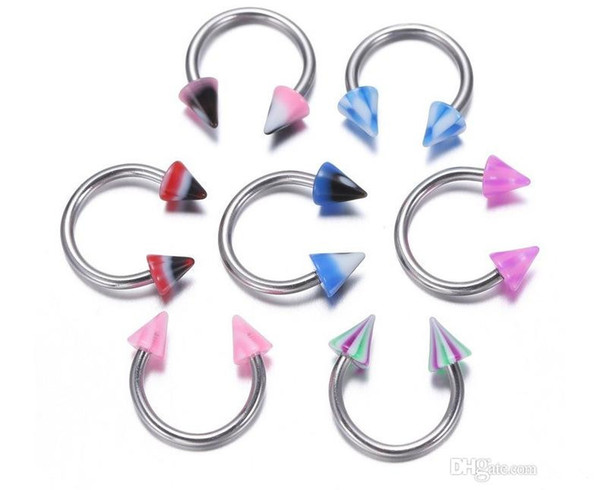 Wholesale-20pcs Jewelry Stainless Steel Labret Lip Body Pierce Nipple Navel Belly Eyebrow Bar Rings Free shipping