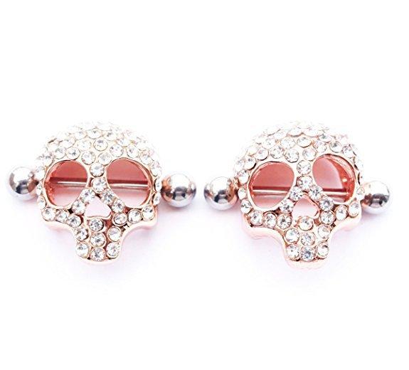 Retro Crystal Skull Head nipple Ring Women Body Jewelry Party Belly Button ring