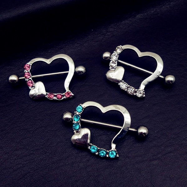 Hot Sale Stainless Steel sexy Nipple Rings Jewelry Trendy heart Nipple Barbell Piercing Ring Body Piercing Jewelry