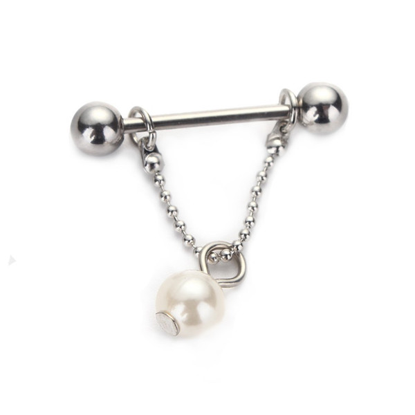 20Pcs Stainless Steel pearl Nipple Ring Piercing Shield Bar Ring 16g Body Jewelry Pin 1.2mm