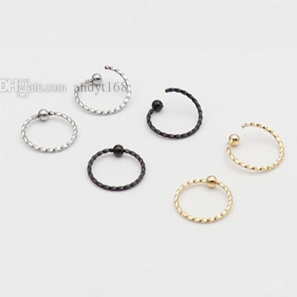 Fashionable Stainless Steel Small Bone Bending Rod Nasal Nail New style Threaded nose ring decorate nasal nail T9C0089