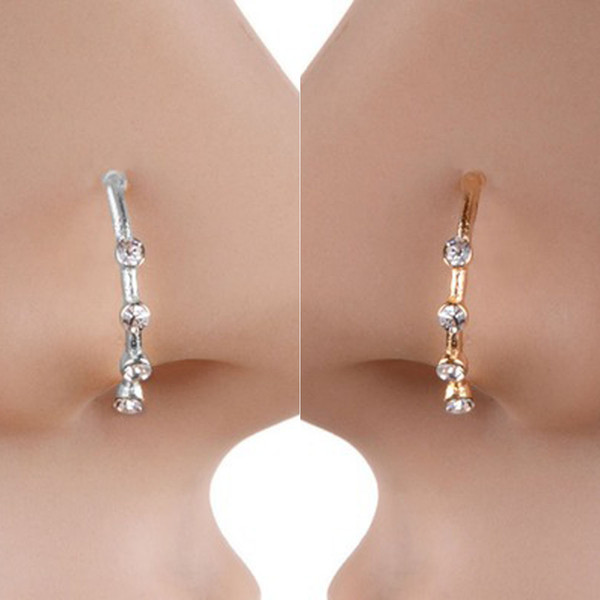 Hot Nose Ring Body Jewelry Punk Piercing Crystal Rhinestone Nose Ring Ball Ring Hoops Piercing Bone Stud Jewelry