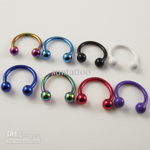 100pcs Eyebrow Belly ring 16G ball circulars horseshoes eyebrow rings Navel Piercing Jewelry