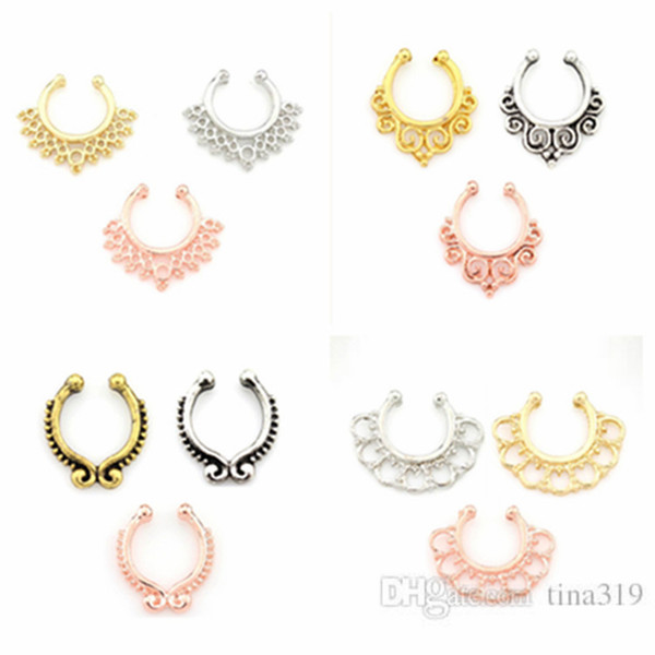 Fashion alloy fake nose nails Best Sellers fake nasal ring puncture ornaments Various latest Nose ornament T9C0091