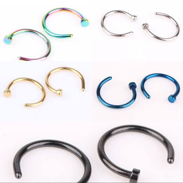 Five Colors Titanium Punk Clip On Fake Piercing Body Nose Ring Unisex Nose Ring For Women