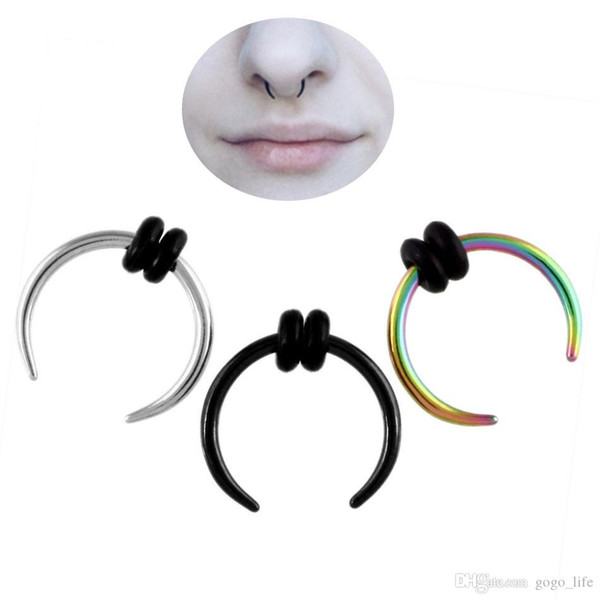 10 Pieces Anodized Circular Barbell Horseshoe Piercing CBB Septum Lip Labret Eyebrow Nose Ring Nipple Piercing Body Jewelry