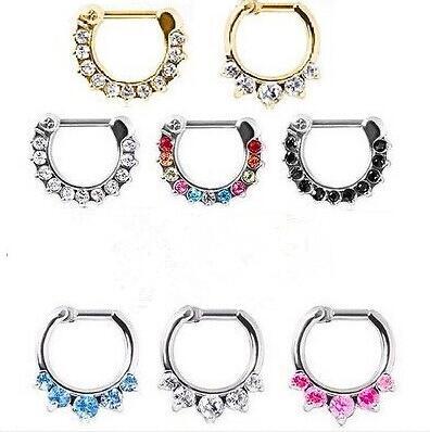 2015 Hot Sales Colorful Flashing Rhinestones Nose Rings Stud Not Allergic Body Piercing Jewelry In Stock Wholesale