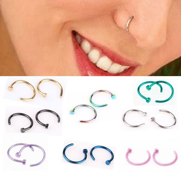 Jewelry Stainless Steel Nose Open Hoop Ring Earring Body Piercing Studs