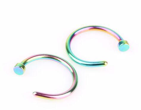 New Nose Rings Body Piercing Jewelry Fashion Jewelry Stainless Steel Nose Hoop Ring Earring Studs Fake Nose Rings Non Piercing Rings 6mm