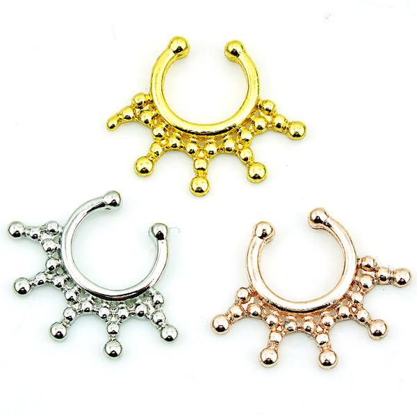 Brand New Mix Order 3 Color Nose Rings Stainless Steel Fake Septum Nose Hoop Rings Body Jewelry