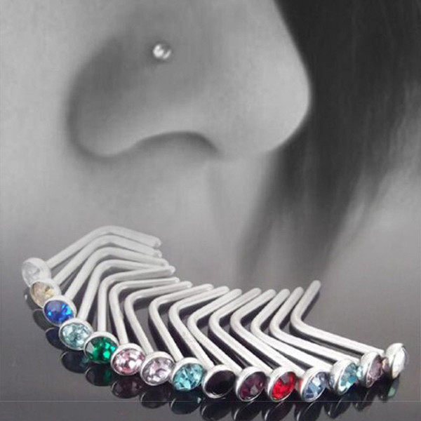 100PCS Punk Style Piercing Nose Lip Body Jewelry For Man Women Studs 1.8mm Stainless Steel Body Piercing Jewelry