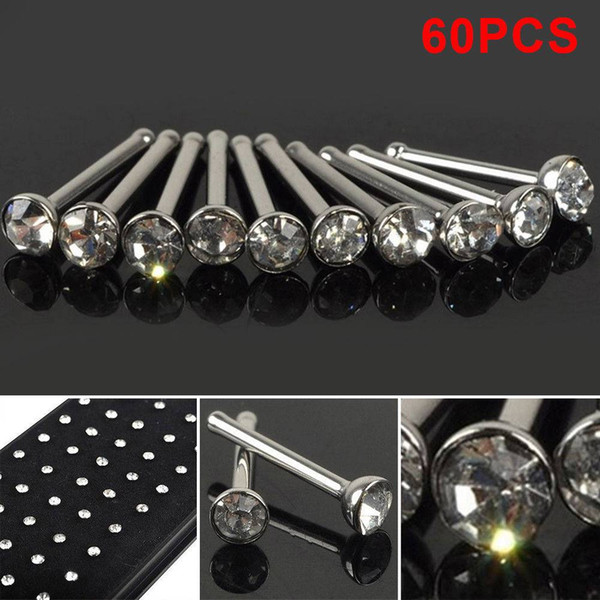 In 2018, the most personalized trend of the audience Body Piercing Jewelry 60x Stainless Steel Crystal Rhinestone Nose Ring