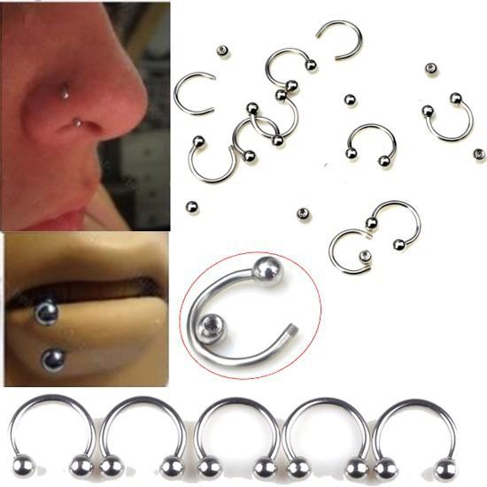 5Pcs/Lot 316L Surgical Stainless Steel Circular Barbells Horseshoe 18g Lip Ring,Body Piercing,Piercing Jewelry,