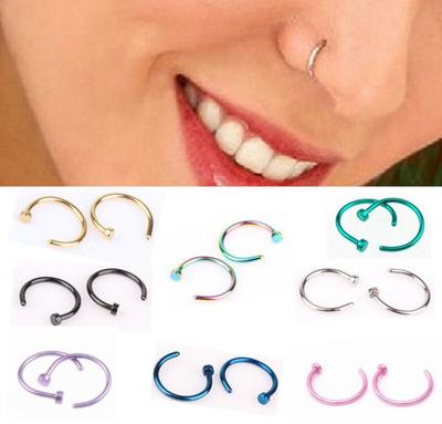 Newest Nose Rings Body Piercing Jewelry Fashion Jewelry Stainless Steel Nose Hoop Ring Earring Studs Fake Nose Rings Non Piercing Rings