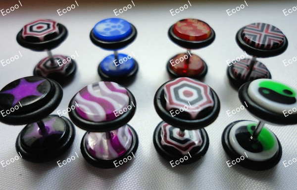 Wholesale Jewelry Lots Nice Fake Cheater Ear Plug Expander Pierce Tunnel Bulk Pack Free Shipping LR314 Fashion Resin Earrings