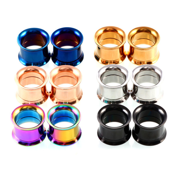 12pcs/lot stainless steel ear plugs tunnels ear expansion reamer 3-20mm Euramerican human puncture jewelry mix color send free shipping