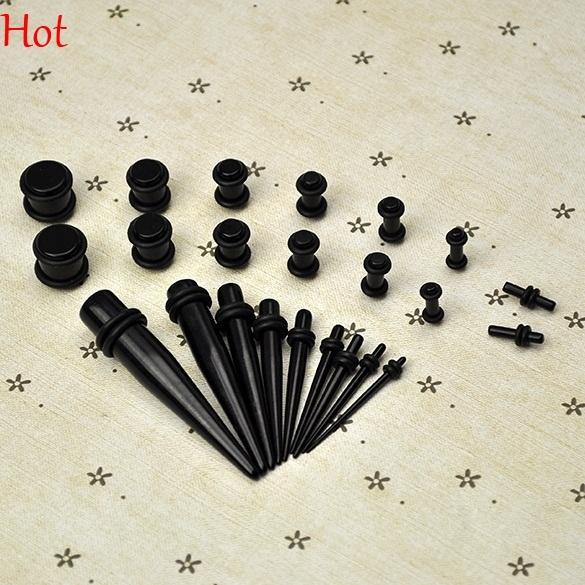 9Pcs Pack Ear Taper And Plug Stretching Kits Body Piercing Jewelry Ear Plugs Expanders Kit Wholesale Ear Gauges Set Mixed Colors Lots 9188