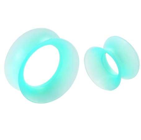 1pair Flexible Silicone Green Thin Flesh Ear Plugs and Tunnels Ear Gauge Plug Tunnel Body Jewelry Piercing Stretcher Expanders