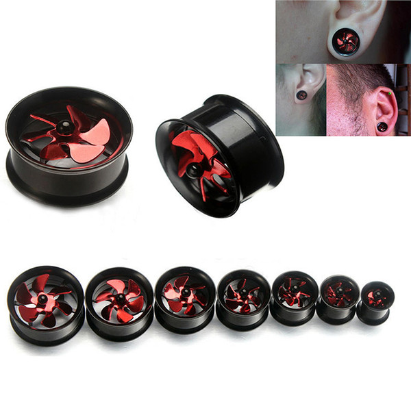 2PCS=1Pair Fan Stainless Steel Ear Plugs Ear Expansion Stretchers Tunnels Piercing Jewelry 8 10 12 14 16 18 20mm