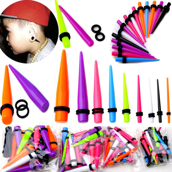 Earring Jewelry 108pcs/lot Mix Colors Ear Expander Stretcher Taper Kit Plug New Body Jewelry