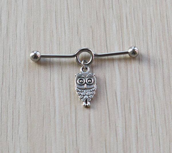 New 2pcs Women Jewelry Owl Industrial Piercing Barbell - 14G (1.6mm) Piercing Jewelry Body Jewellery