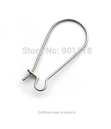 100pcs/lot 12*25mm fashion stainless steel ear hook wire clasp fit jewelry diy findings F2181