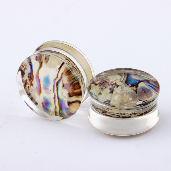 1 piece Acrylic Shell Ear Tunnel Plugs Trendy Abalone Shell Gauges Plugs Expanders Body Piercing Jewelry For Women Female 8-20mm