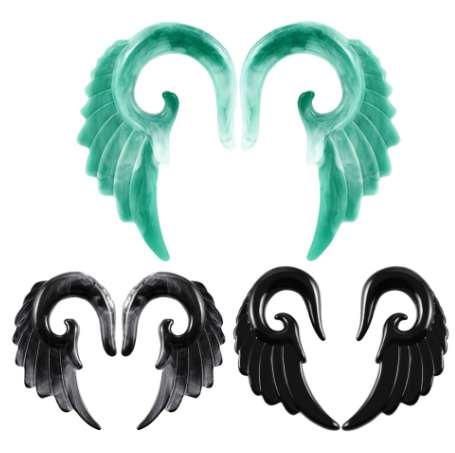 2pcs/lot Acrylic Ear Plugs and Tunnels Piercings Wing Flesh Tunnels Piercings Ear Tunnels Gauges Ear Expander Body Jewelry