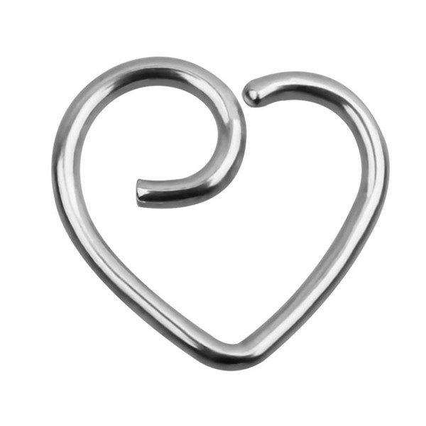 20pcs/lot Polishing Heart Plugs Stainless Steel Plugs Simple Temperament Piercing Jewelry Four Colors For Unisex