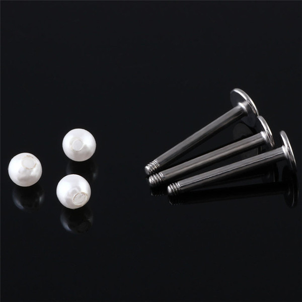 Xinyao 2pcs/lot Surgical Steel Labret Lip Percing Nez Imitation Pearl Ball Earring Stud Screw Percing Tragus for Women Percing