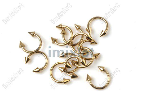 OP-New Wholesale 50pcs Fashion Body Jewelry Lots U Shape Piercing Gold Tone Titanium Pierce Unisex Jewelry