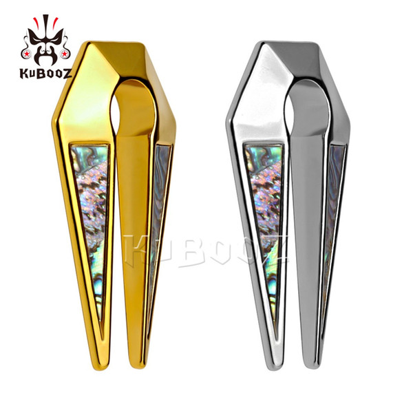 wholesale piercing hot selling gold shell ear clip stainless steel ear piercing gauges expander body jewelry pair selling