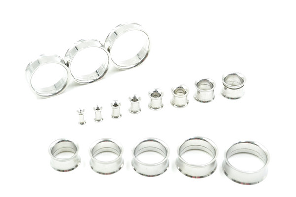 Lot 130pcs Surgical Steel Double Flare Ear Plugs Ear Tunnels Expanders Earlets Full Gauges 3mm up to 25mm