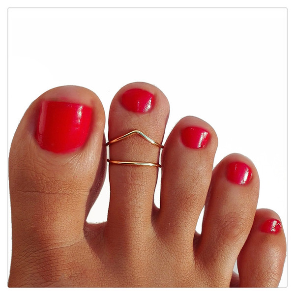 Wholesale Beach Toe Rings Women Fashion Jewelry Retro Trendy Style Toe Ring Beach Foot Rings Adjustable Opening Rings Body Jewelry