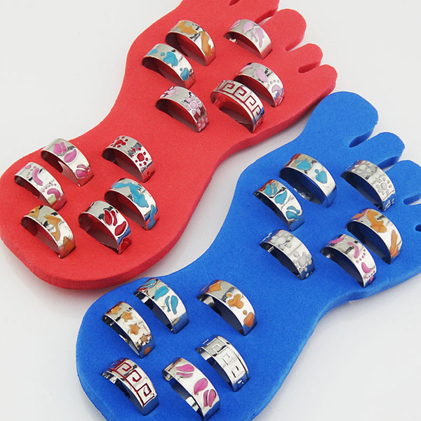 2016 NEW 24pcs Wholesale Body Jewelry Fashion Enamel Glaze Mens Women Toe Rings Adjustable Free Shipping A220