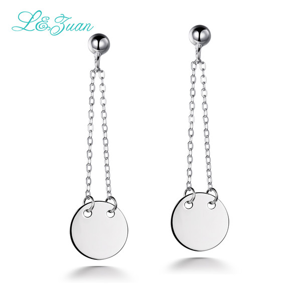 concise style round shape sterling silver fine jewelry drop earrings for women 925 silver fashion and elegant earrings