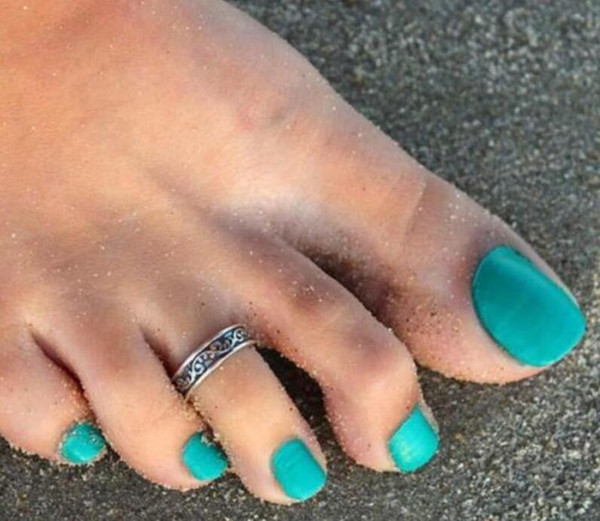 Women Toe Rings Vintage Carved Band Ring Antique Silver Adjustable Open Cuff Ring Foot Jewelry Summer Beach Retro Style Unique Body Jewellry