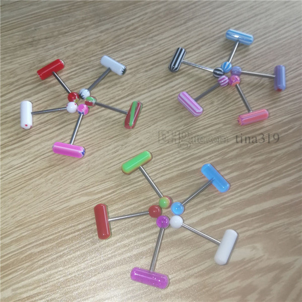 Fashion acrylic tongue nail Hot selling Capsule tongue ring puncture breast nail human body puncture Ornaments T9C0098