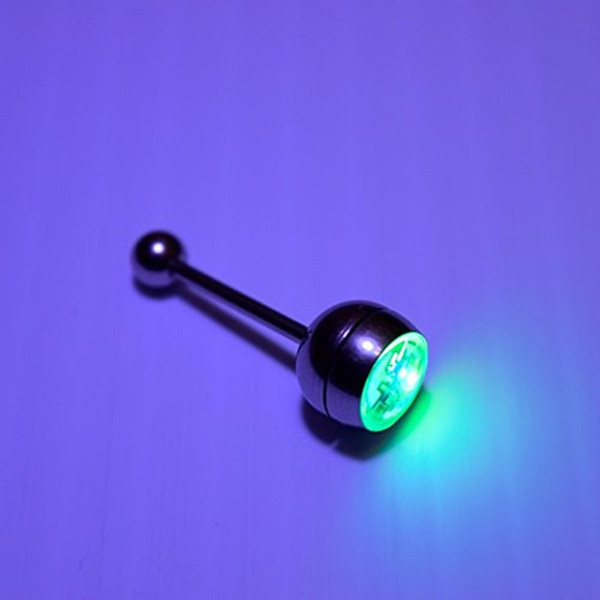 Newest Hot !Luminious Tounge Rings Surgical Steel Nipple Bar Ring Barbell Coloured Tongue Pin Body Piercing Jewelry