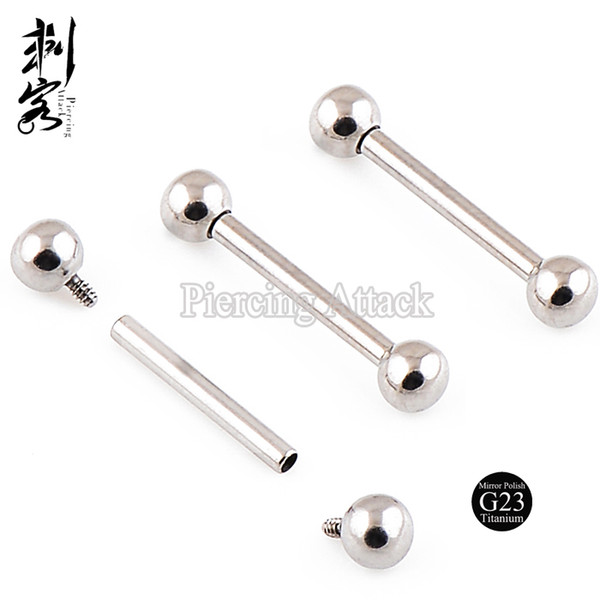 G23 Titanium Internally Threaded Tongue Barbell Tongue Ring With Mixed Sizes