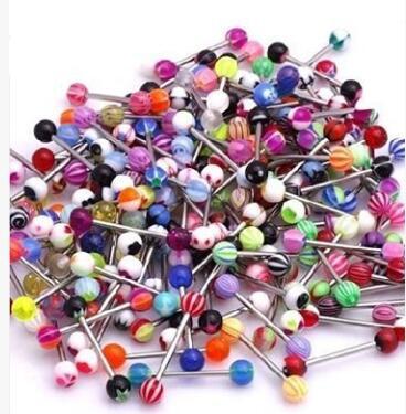 Round tongue rings 316L medical stainless steel tongue pin body jewelry cheapest tongue ring party birthday christmas gifts 16